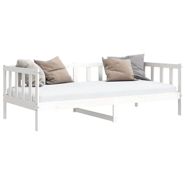 vidaXL Day Bed without Mattress White Solid Wood Pine 90x200cm