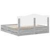 vidaXL Bed Frame with Drawer Grey Sonoma 200 x 200 cm Engineer Wood