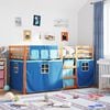 vidaXL Bunk Bed without Mattress Blue 90x190 cm Single Solid Wood Pine