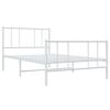 vidaXL Metal Bed Frame without Mattress with Footboard White 75x190cm