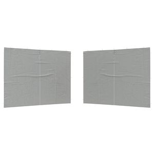 vidaXL Party Tent Sidewall 2 pcs 300 x 195 cm Light Grey PE and Steel
