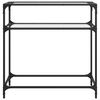 vidaXL Console Table with Transparent Glass Top 80x35x81 cm Steel