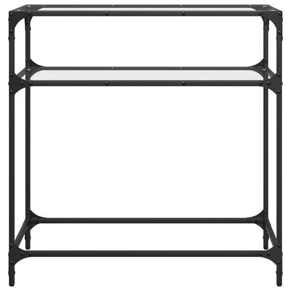 vidaXL Console Table with Transparent Glass Top 80x35x81 cm Steel