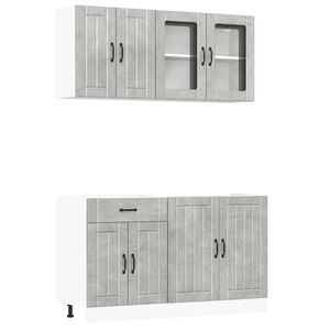 vidaXL 4 Piece Kitchen Cabinet Set Lucca Concrete Grey Engineered Wood