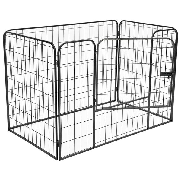 vidaXL Heavy Duty Dog Playpen Black 120x80x70 cm Steel