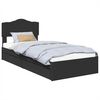 vidaXL Storage Bed with Drawer Black 100 x 200 cm Engineered Wood