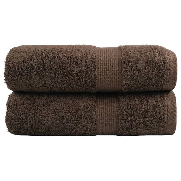 vidaXL Premium Wash Towels "SOLUND" 2 pcs Brown 30x30 cm 600 gsm