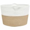 vidaXL Laundry Basket Beige and White &Oslash;60x36 cm Cotton
