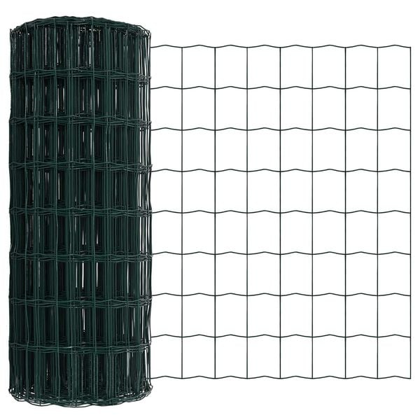vidaXL Euro Fence Green 0.6 x 25 m PVC-coated iron