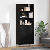 vidaXL Highboard with Drawer 2 pcs Black Oak Engineered Wood
