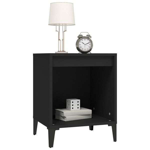 vidaXL Bedside Cabinets 2 pcs Black 40x35x50 cm