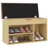 vidaXL Shoe Bench with Cushion Sonoma Oak 80x30x47 cm Engineered Wood