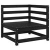 vidaXL Garden Corner Sofas 2 pcs Black Solid Wood Pine