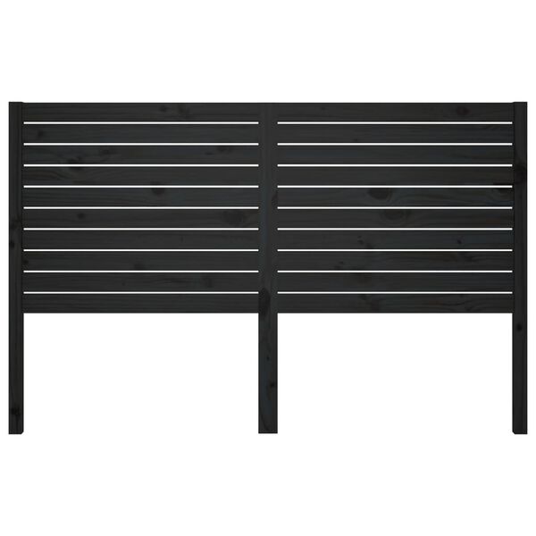 vidaXL Bed Headboard Black 126x4x100 cm Solid Wood Pine