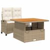 vidaXL 2 Piece Garden Dining Set with Cushions Beige Poly Rattan
