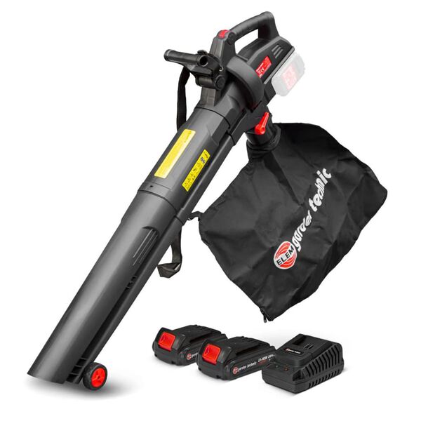 ELEM Garden Technic 3-in-1 Rechargeable Vacuum Blower Shredder 2x20 V