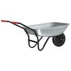 vidaXL Wheelbarrow Silver and Black 133 x 62.5 x 58 cm Steel