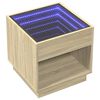 vidaXL Coffee Table with Infinity LED Sonoma Oak 50x50x50 cm