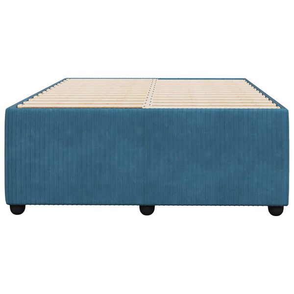 vidaXL Bed Frame without Mattress Blue 120x200 cm Velvet
