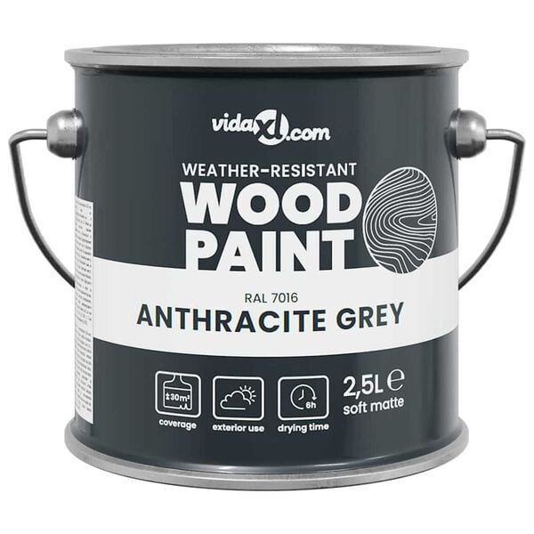 vidaXL Wood Paint Grey 16.5 x 16.5 x 15.9 cm Wall Print