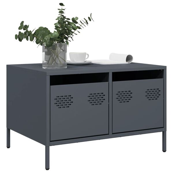 vidaXL TV Cabinet Anthracite 68x50x43.5 cm Cold-rolled Steel