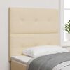vidaXL LED Headboard with LED Strip Lights Manual Cream 100 cm Fabric