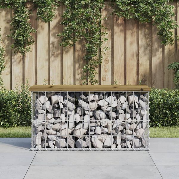 vidaXL Garden Bench Gabion Design 83x31.5x42 cm Impregnated Wood Pine