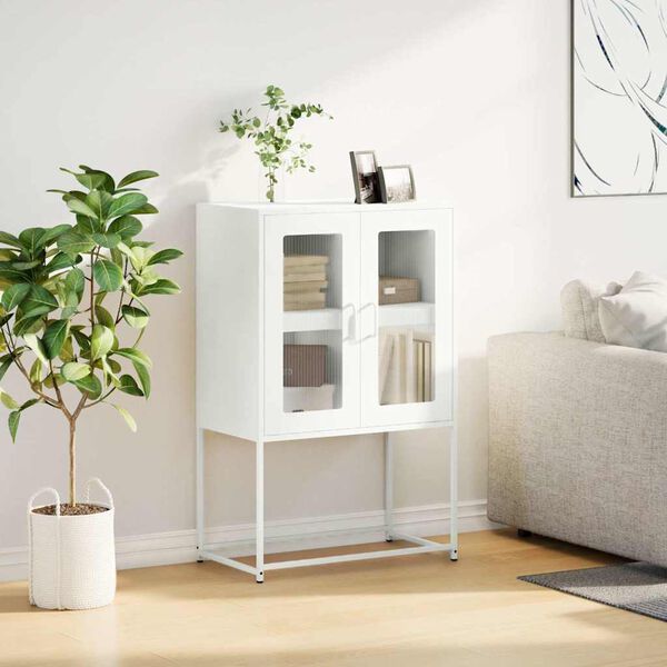vidaXL Highboard White 68x39x107 cm Steel