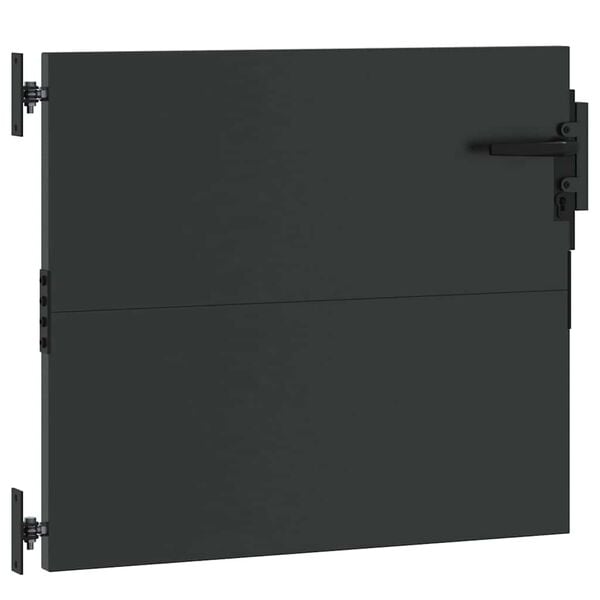 vidaXL Garden Gate with Lock Black 85 x 100 cm Powder-coated steel