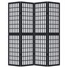 vidaXL Room Divider 4 Panels Black Solid Wood Paulownia