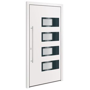 vidaXL Front Door White 100x200 cm Aluminium and PVC