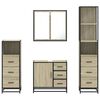vidaXL 4 Piece Bathroom Furniture Set Sonoma Oak Engineered Wood