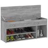 vidaXL Shoe Bench Grey Sonoma 105x30x45 cm Engineered Wood