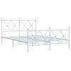 vidaXL Metal Bed Frame without Mattress with Footboard White 140x200cm