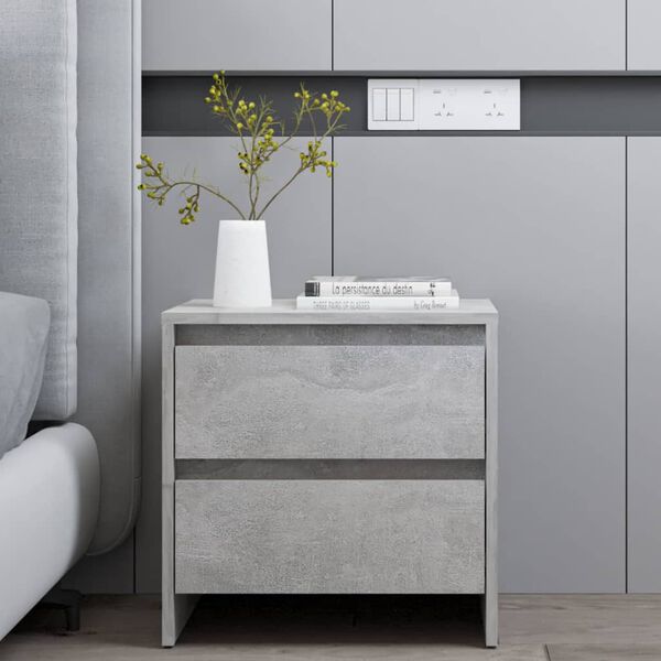 vidaXL Bedside Cabinet Concrete Grey 45x34.5x44.5 cm Engineered Wood