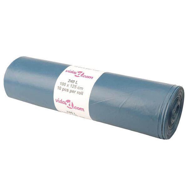 vidaXL Bin Bags 100 pcs Blue 240 L