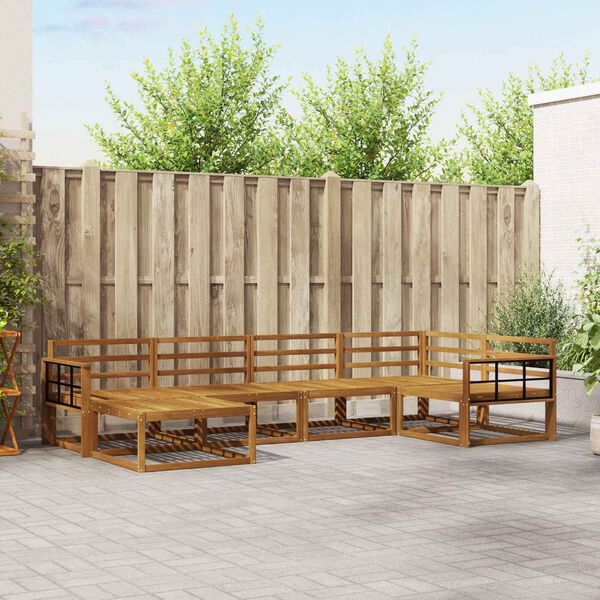 vidaXL Outdoor Sofa Set 6 pcs Natural Solid Acacia Wood