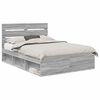 vidaXL Bed Frame Grey Sonoma 150 x 200 cm Solid Pine Wood