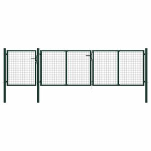 vidaXL Garden Gate Steel 400x75 cm Green