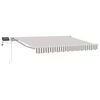 vidaXL Manual Awning Frame with LEDs Light Grey and White 5 x 3 m