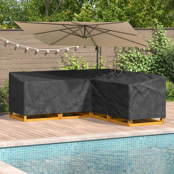 vidaXL Furniture Cover Black 235 x 235 x 80 cm 420D Oxford Fbric