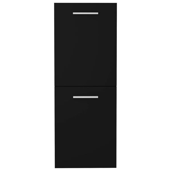 vidaXL Bathroom Cabinet Black 30x30x80 cm Engineered Wood