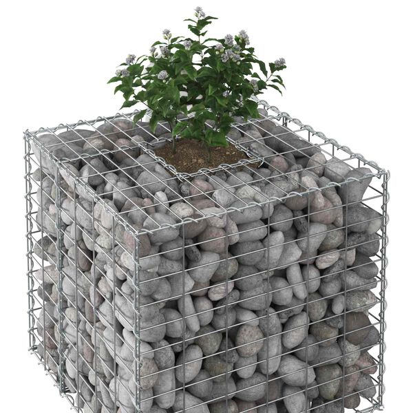 vidaXL Gabion Raised Bed Silver 60 x 60 x 55 cm Galvanised Steel