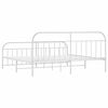 vidaXL Metal Bed Frame without Mattress with Footboard White 200x200cm