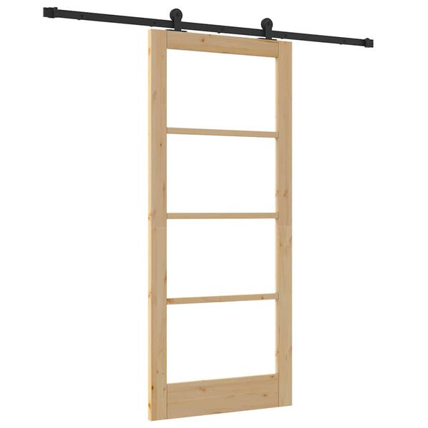 vidaXL Sliding Door ORKDAL Natural and Black 86 x 198.5 cm