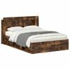 vidaXL Bed Frame with Storage Smoked Oak 140 x 190 cm Engineered Wood