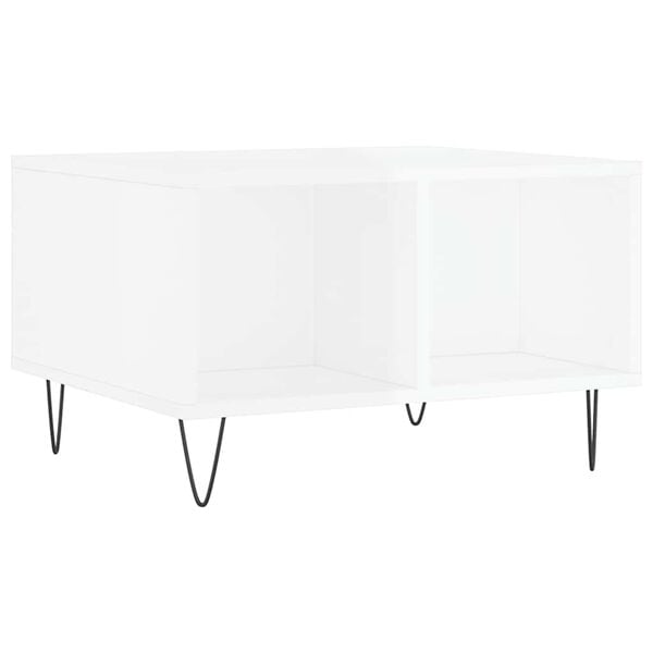 vidaXL Coffee Table High Gloss White 60x50x36.5 cm Engineered Wood
