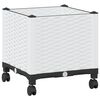 vidaXL Garden Planter with Wheels White 40 x 40 x 48 cm PP