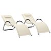 vidaXL Sun Loungers Textilene 2 pcs Cream and Grey