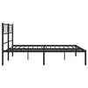 vidaXL Metal Bed Frame without Mattress with Headboard Black 140x190cm